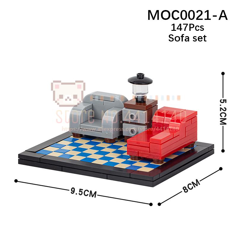 

Мебель для дома MOC Строительные блоки Городская сцена Сделай сам Кухня Кровать Диван Туалет Ванна Модель Украшение Сборка Кирпичики Игрушки Для Детей