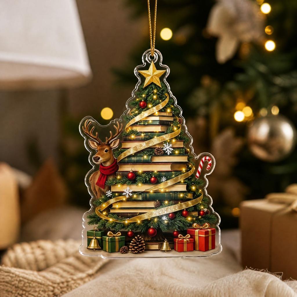 Kerst 2D Vlak Acryl Hangend Ornament voor Feestelijke Decoratie