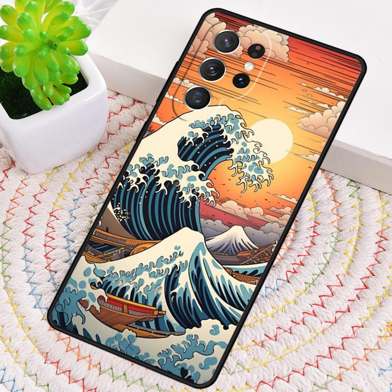 Japanese Pub Wave Anime Art Silicone Phone Case For Samsung Galaxy Note 10 Pro S26 S25 S24 S23 S22 S21 Plus S25Ultra Capa Cover