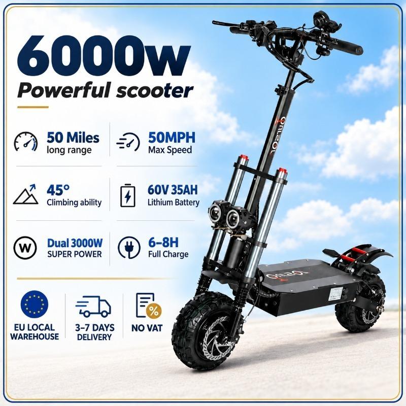 E5B Electric Scooter with Seat, 6000W
