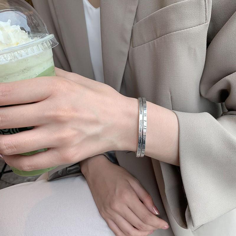 Retro Braided Open Bangle: S925 Silver Plated Unisex Bracelet - Trendy Heavy Industry Design