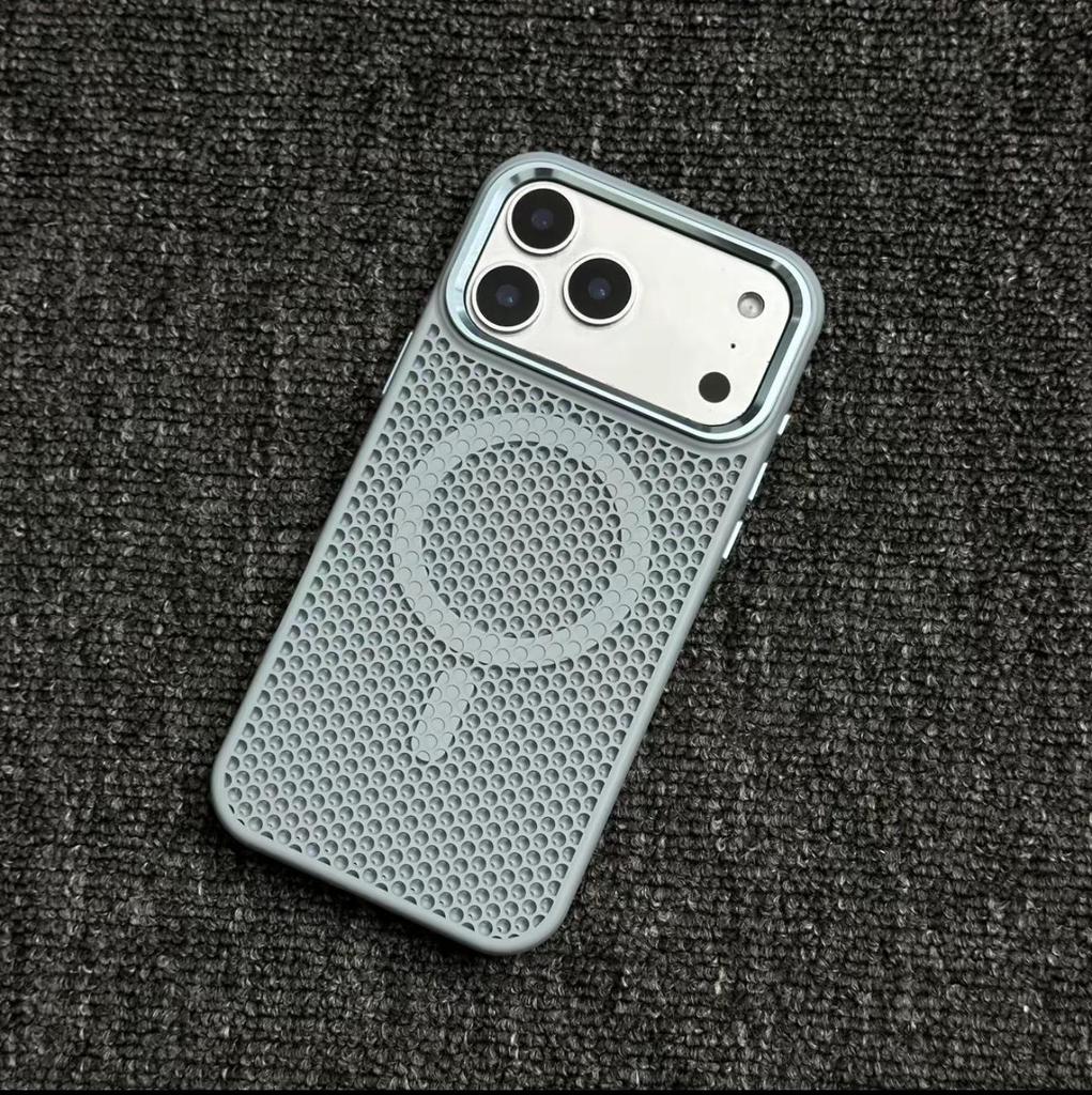 Apple 17 Pro Max Honeycomb Magnetic Heat Dissipating Skin-Feel Case with Integrated Buttons for iPhone 16/15