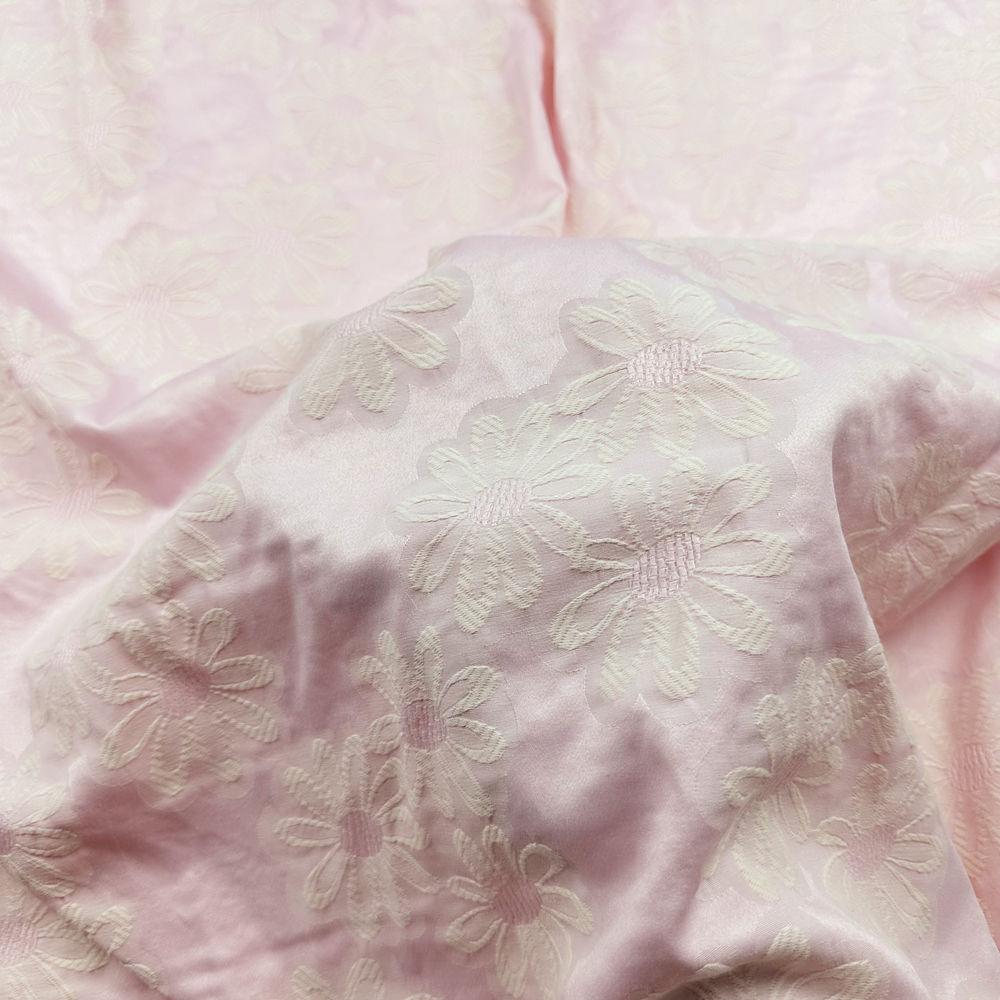 Stretch Imitation Acetic Acid Jacquard Fabric Flower Printed By Meter for Wedding Dress Clothes Skirt Cheongsam Sewing Cloth Red