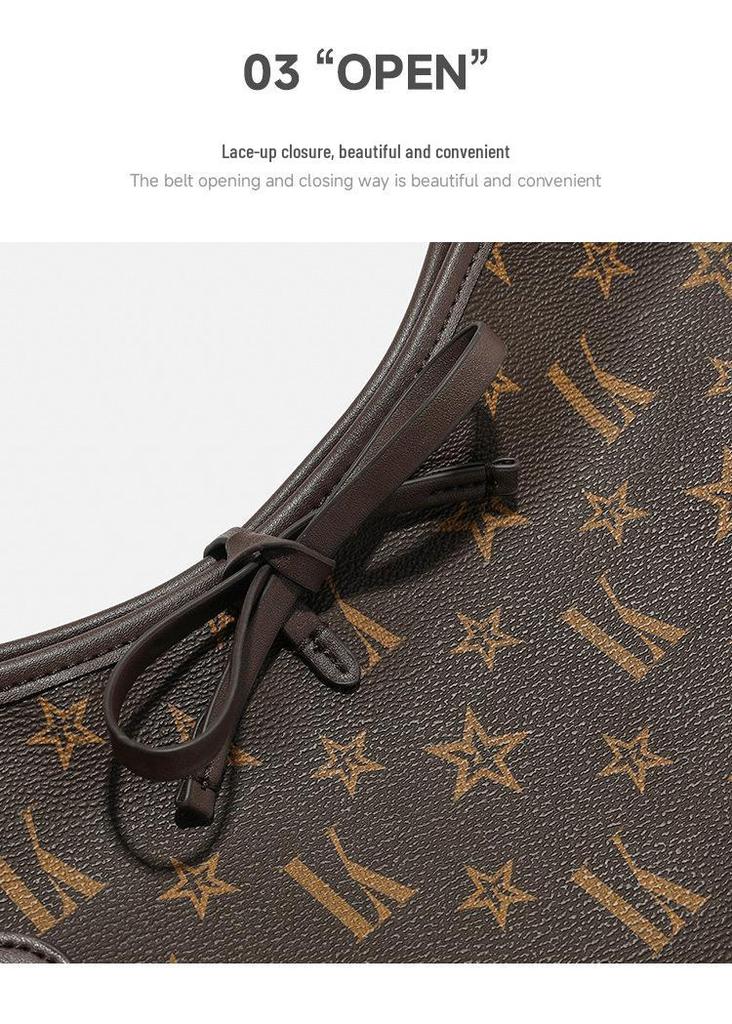 Women's Retro Floral Tote Bag - Large Capacity, Single Shoulder, High-End Commuter Crossbody