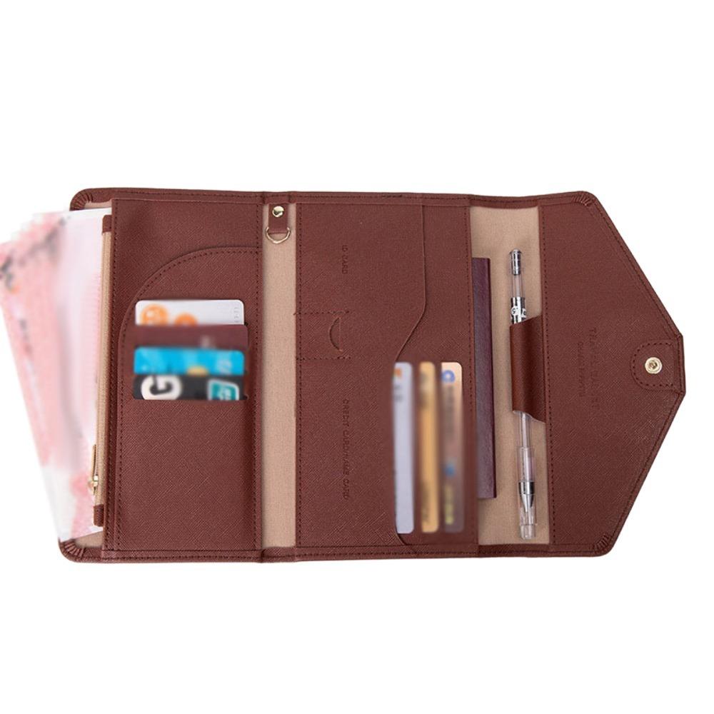 PU Leather Leather Passport Holder Portable RFID Blocking Wallet  Travel Accessories