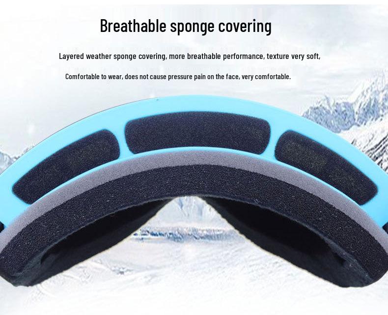 Double-Layer Anti-Fog Ski & Mountaineering Goggles for Enhanced Clarity - Suitable for Kids, Men, and Women.