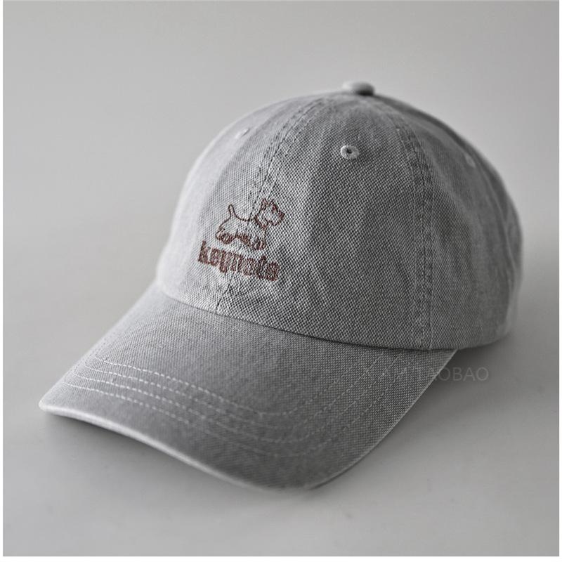 Simple Puppy Embroidery Soft Top Baseball Cap Female Cute Simple Versatile Casual Shade Cap Spring and Summer Sun Baseball Cap