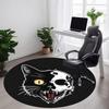 1pc Cat Skull Office Round Area Rug, Indoor Mat Suitable ForOffice, Under Office Chairs Bedroom Living Room Home Decor, Room Deco u69