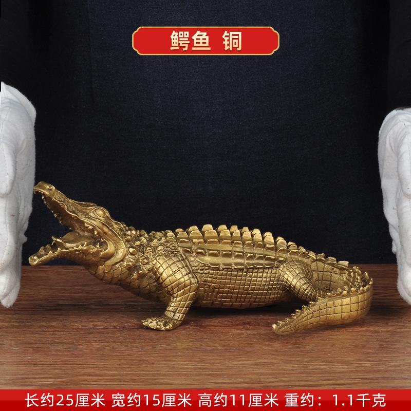 Rare collectable Old Tibet Silver sculpture Copper Carved Crocodile Statue