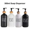 500ml Dish Soap Dispenser Set for Kitchen Sink Hands Soap Dishes Detergent Storage Bottle Refillable Bottles Black/white