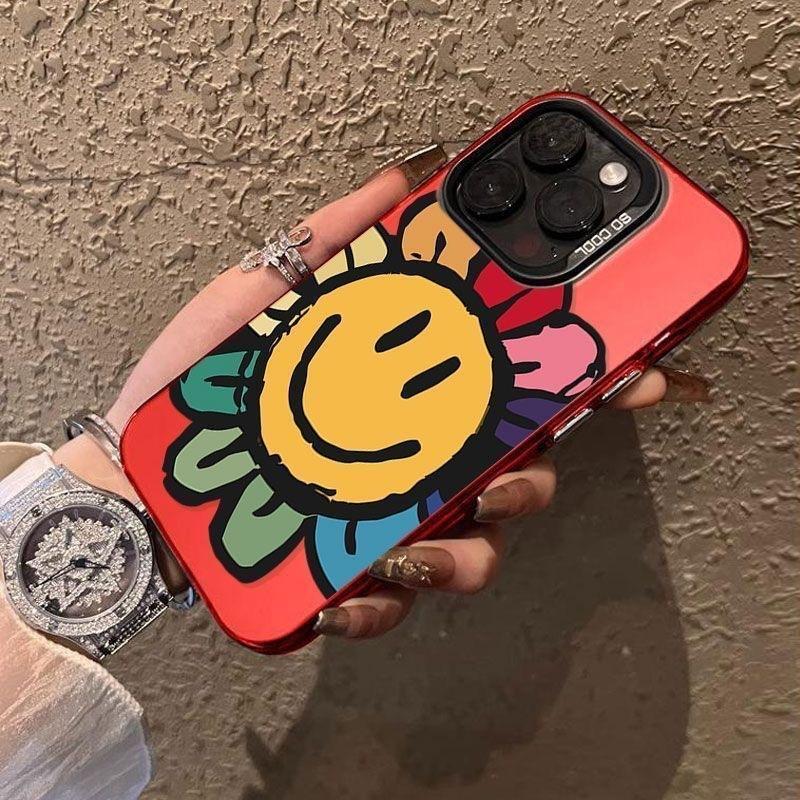 Apple 15promax for 13 creative 15pro personality 12 color silver color sunflower iPhone phone case