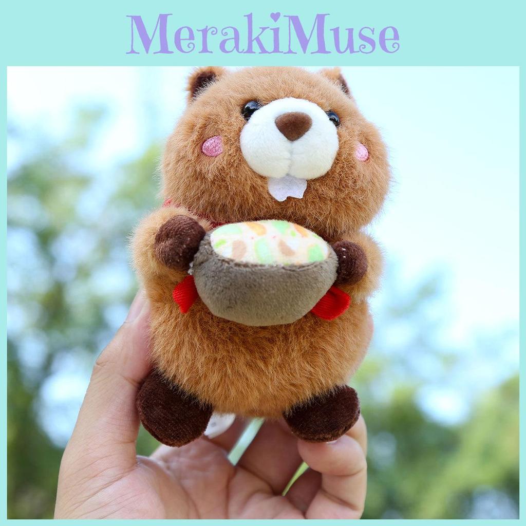 Hug Bowl Marmota Soft Plush Keychain Toy With Pp Cotton Fill For Girls Backpack Decor