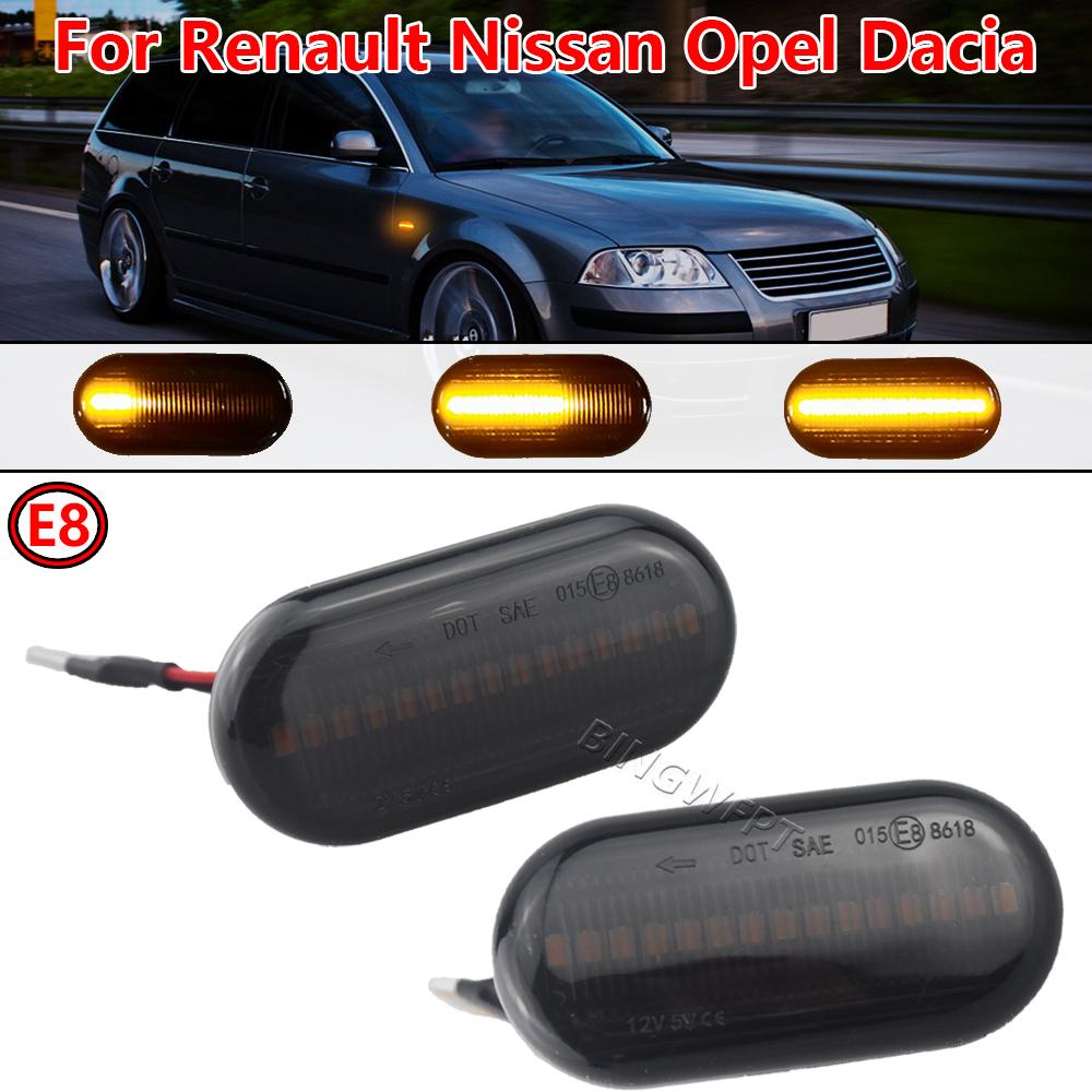 För Renault Clio 1 2 KANGOO MEGANE ESPACE TWINGO MASTER Led Dynamisk Sidoblinkers Blinkerslampa för Nissan Opel Smart FORTWO