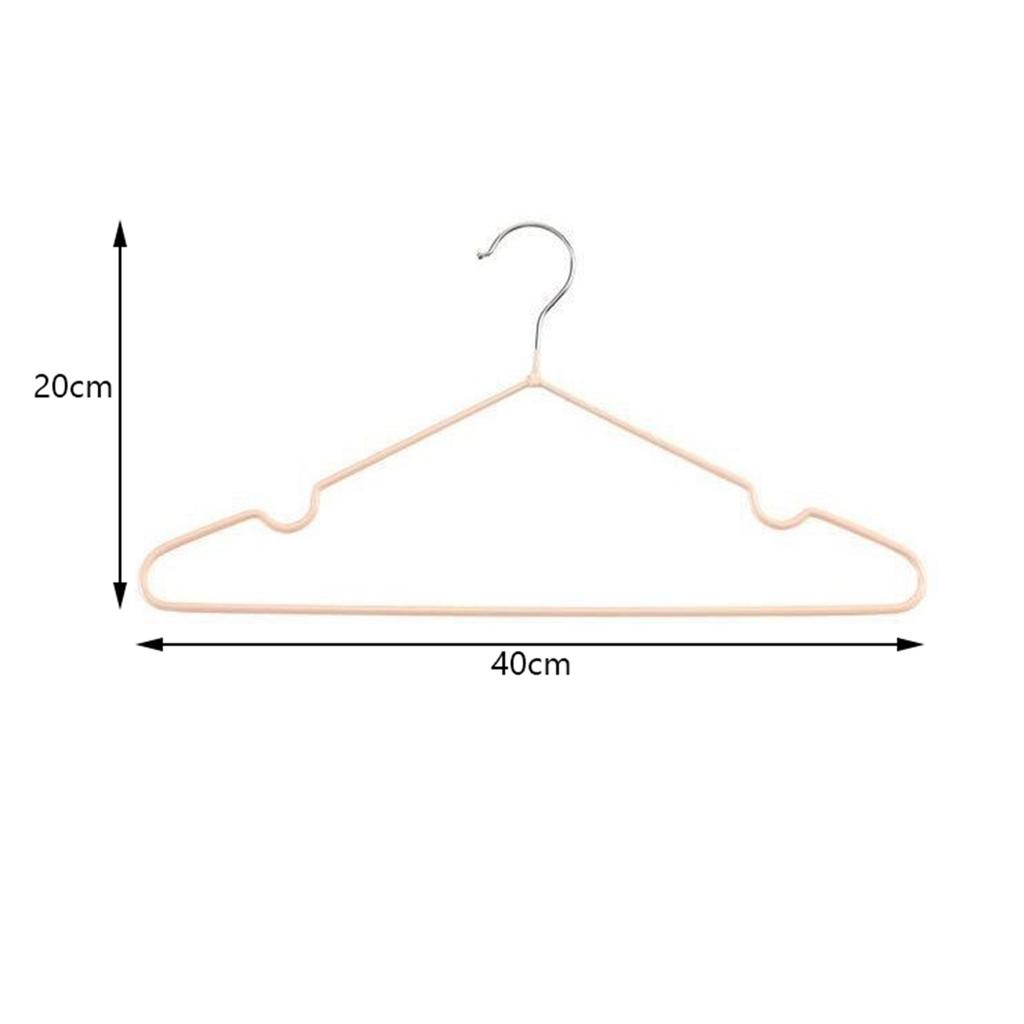 10PCS 40cm Clothing Hanger Coat Hanger Clothes Drying Rack Stainless Steel Laundry RackPink