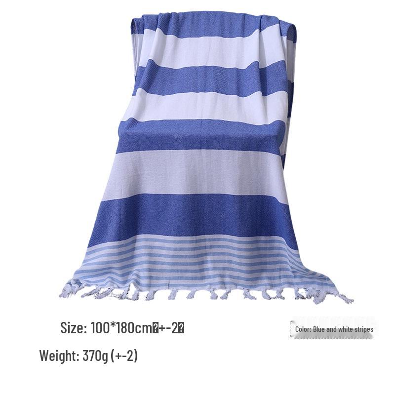 Customizable Quick-Dry Turkish Striped Tassel Beach Shawl and Bath Towel
