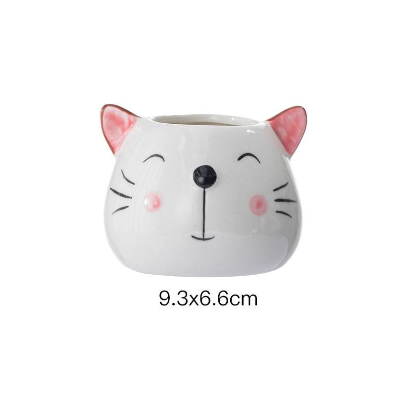 Cartoon Animal Cat Dog Ceramic Vase Small Plant Potted Plant Office Desktop Cat Dog Vase Gift Living Room Countertop Decoration