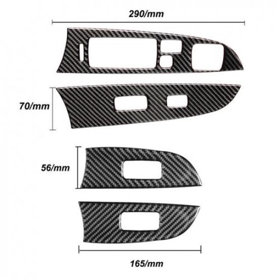 Carbon Fiber Interior Window Switch Panel Trim Cover For Lexus IS250 2006-2010