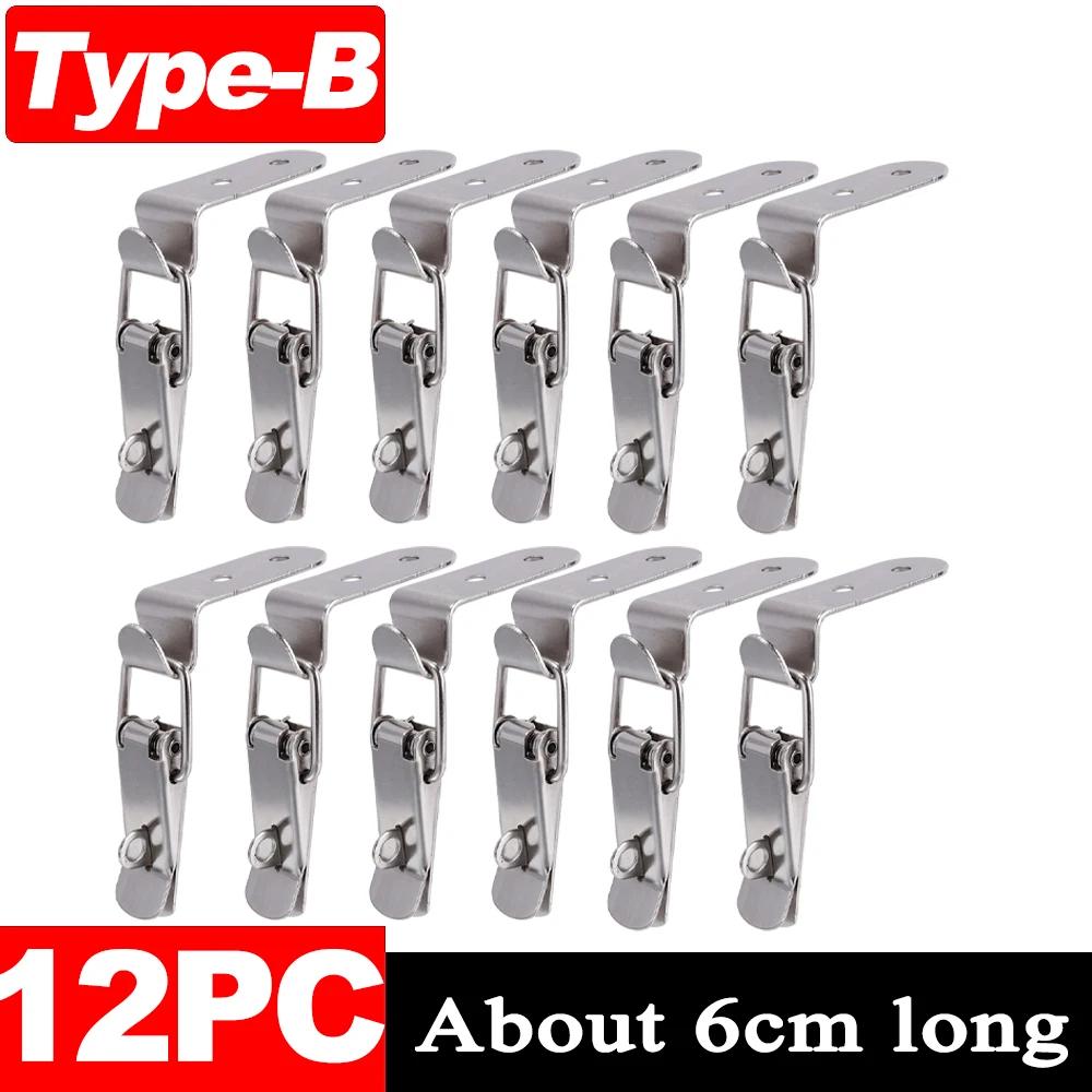 12/1x 90 Degrees Duck-mouth Buckle Hook Lock for Leather Suitcases Wooden Boxes Iron Spring Loaded Draw Toggle Latch Clamp Clip