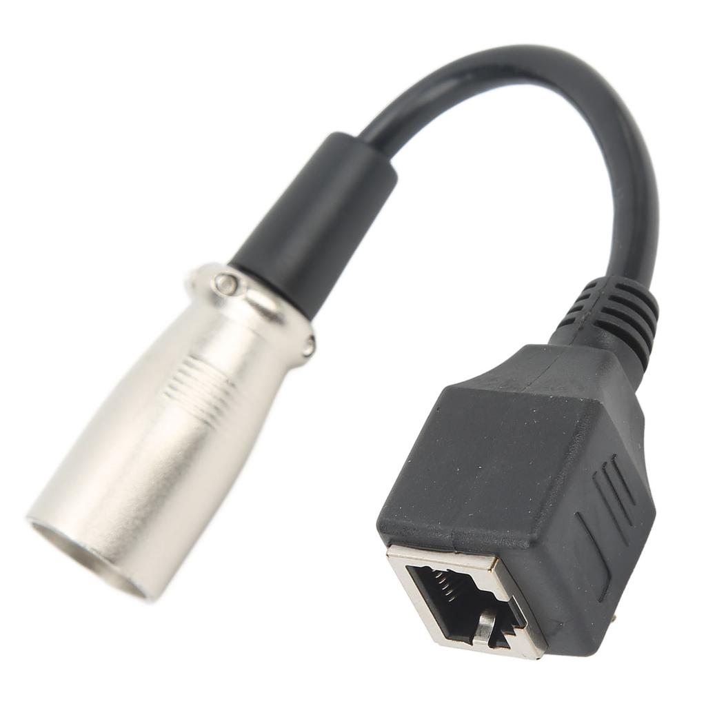 XLR 3pin to RJ45 Female Adapter Cable Rubber Cover XLR Male to RJ45 Network Connector Extension Cable 5.9in