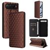 Cubic Grid Texture Flip Leather Phone Case