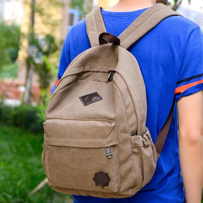 Bag Canvas Mens Vintage Backpack Rucksack Laptop Shoulder Travel Camping Bag