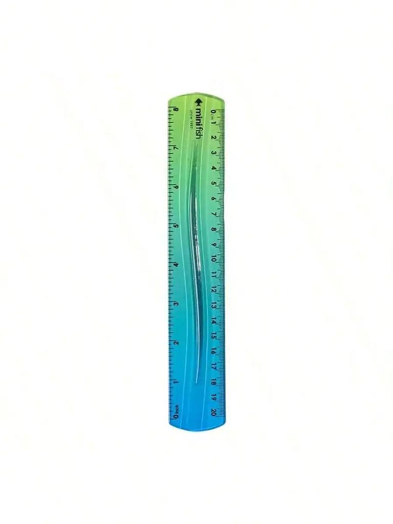 20cm/15cm Flexible Soft Ruler Gradient Rainbow Color Style Dual Unit Measurement In Cm and Inch  for Office Students School Use