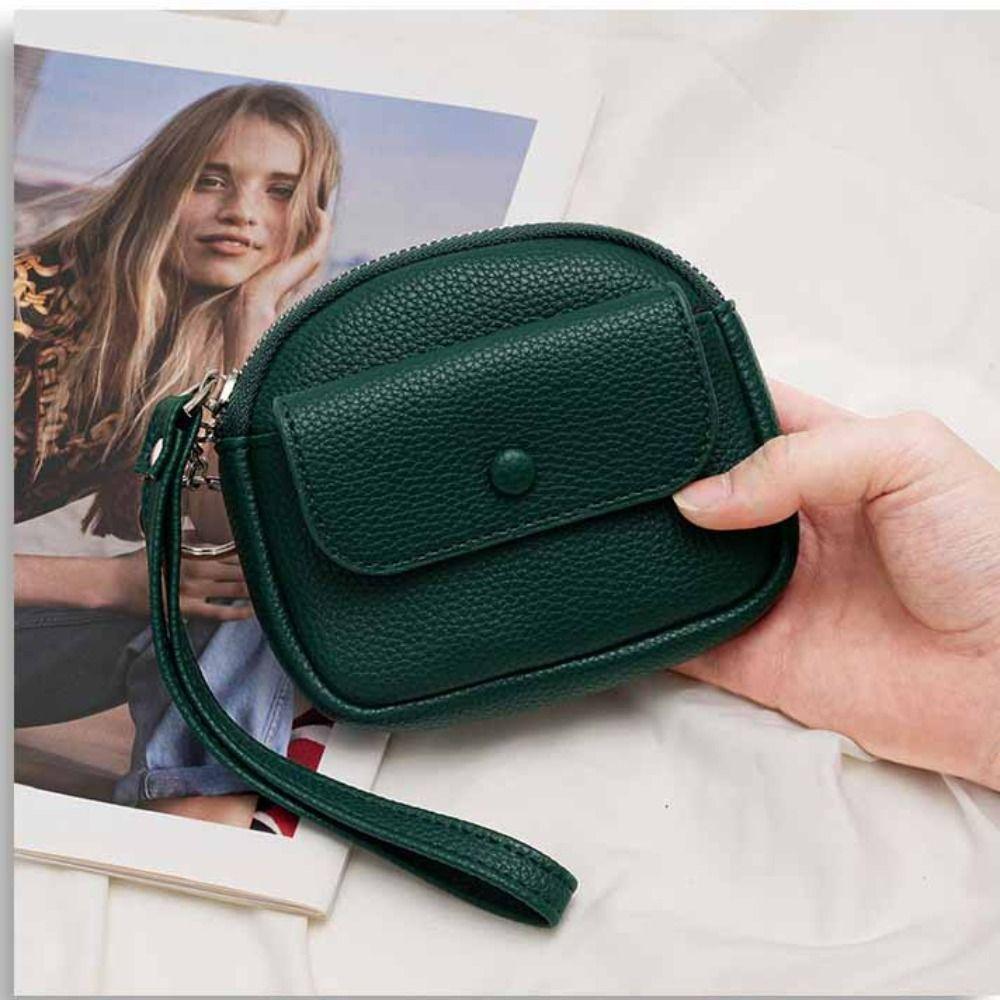 Solid Color Zipper Coin Purse Korean Style Small Item Bag Casual Handheld Wallet  Outdoor