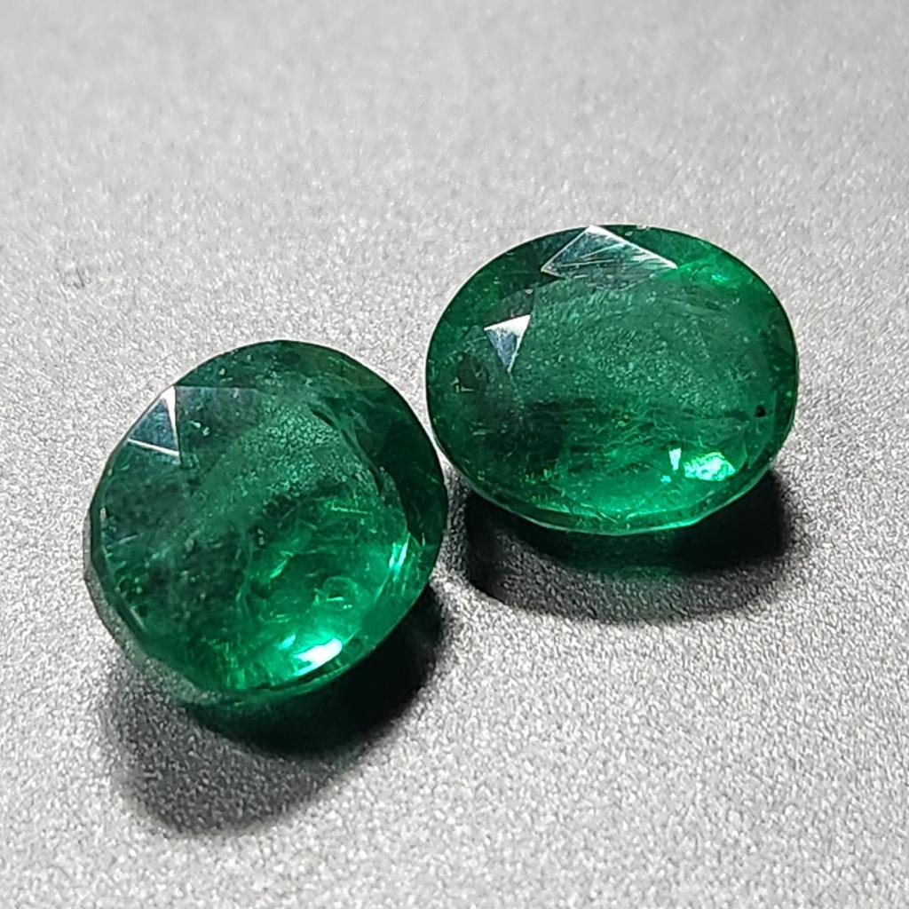 Natural Colombian Emerald Pair 8-10 Ct Loose Gemstone CERTIFIED Oval Shape