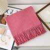 New model with solid color scarf women's autumn and winter thickened warm New Year's red scarf dual-purpose shawl