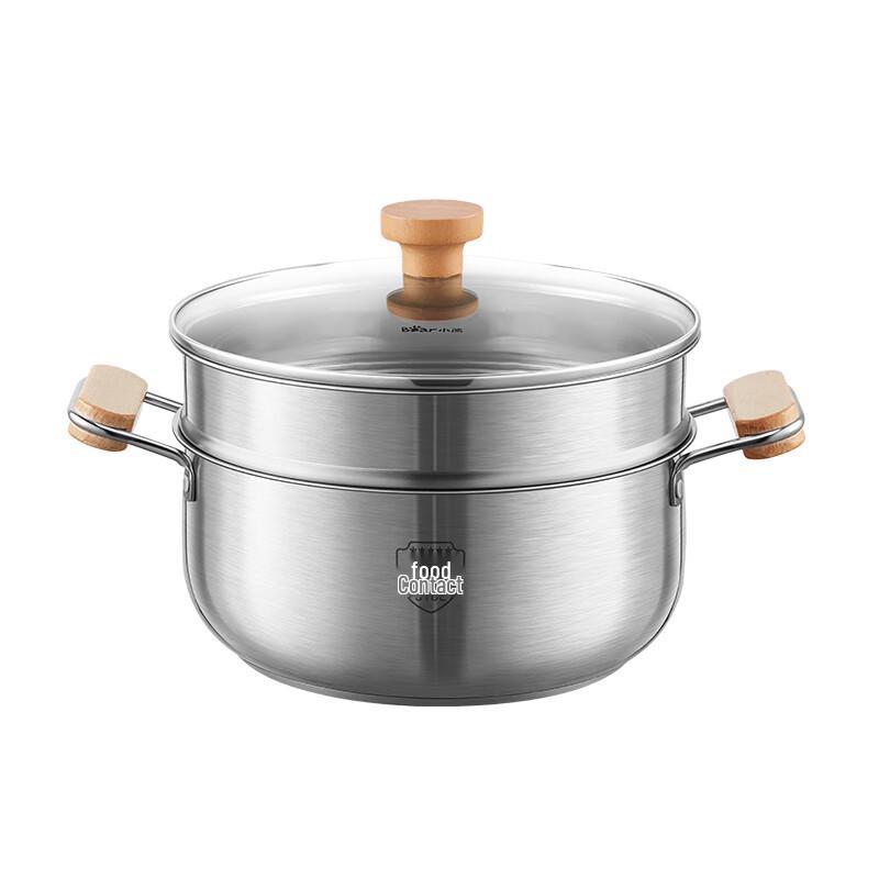 Bear 24cm 316L Stainless Steel Soup & Milk Pot with Steamer