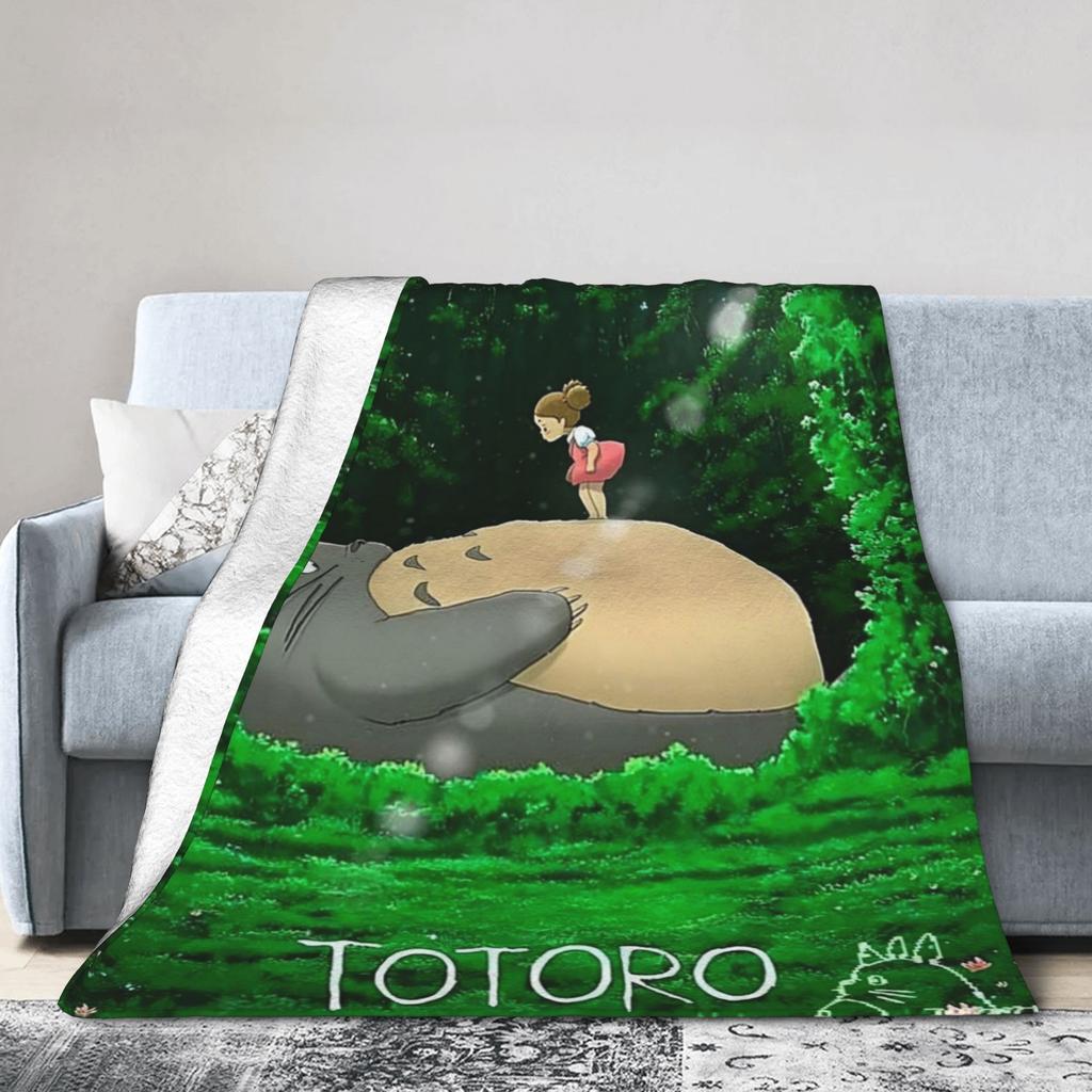 Cute T-Totoros Blanket Warm Cozy Fluffy Throw Blankets for Bed 50x60 Inch Multiple Sizes Bedspread