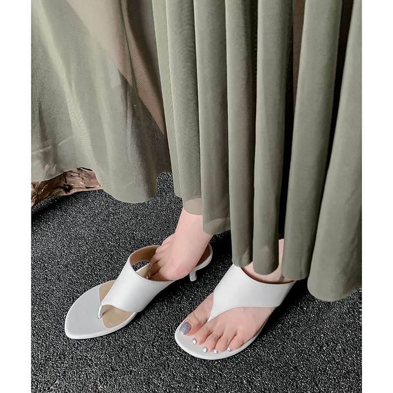 Krazing Pot Suede Mules Summer Size 40 Outside Slippers Flip Flops Stiletto High Heels Women Peep Toe Sandals