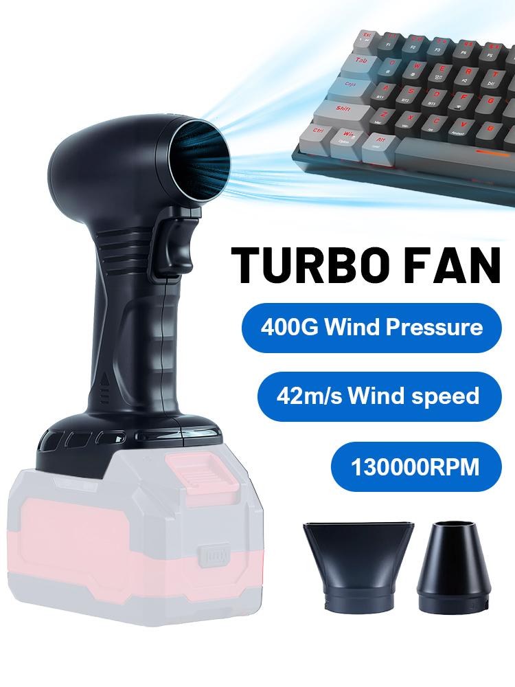 Turbo Fan Violent Air Gun 400g Thrust Stepless Speed High Power Turbofan Leaf Blower Handheld Jet Fan for Makita 18V-21V battery
