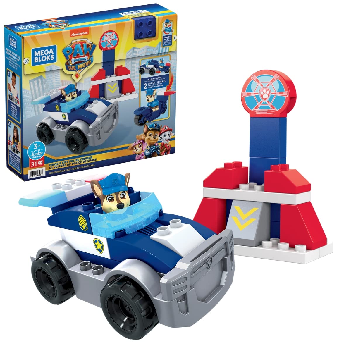 

MEGA BLOKS Mega Bloks Щенячий патруль из фильма «Погоня за суперполицейской машиной» [от 3 лет] GYJ00 Синий