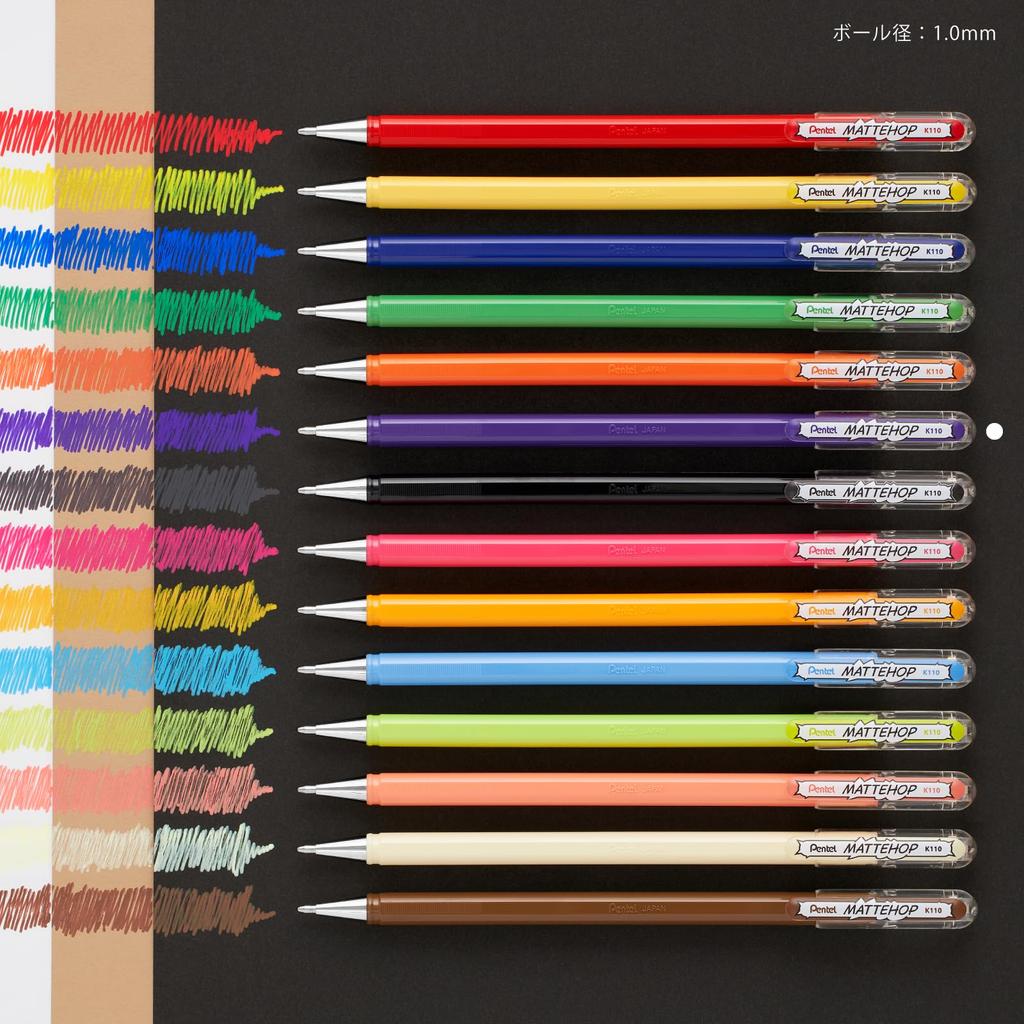 Pentel Matte Hop Violet Color Ballpoint 10 Pen, Pens, K110-VV