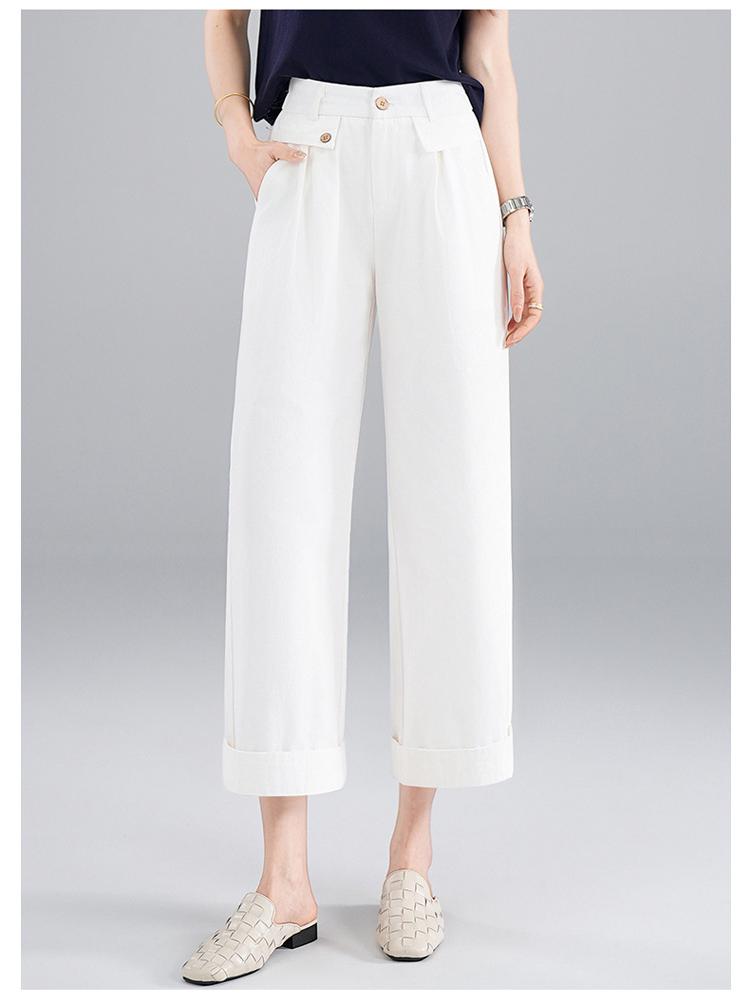 High-Waist Slimming Pleated Pants, Nine-Tenths Length, Spring/Summer 2026 Fashion, Yamamoto Fuyun Design, Thin and Stylish for Commuting.