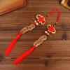 Chinese Feng Shui Coin Hanging Ornament with Gourd & Red Tassel,Traditional Coins String for Wealth & Good Luck Decor