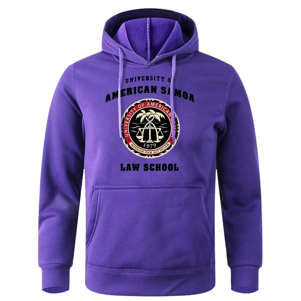Uniwersytet Samoa Amerykańskiego Szkoła Prawa Bluza unisex z kapturem O-Neck luźna, ponadgabarytowa odzież sportowa sportowa uliczna bluza z kapturem Retro klasyczny dres