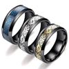 Fashion Dragon Inlay Ring Stainless Steel Jewelry For Men Comfort Band Ring 8mm~