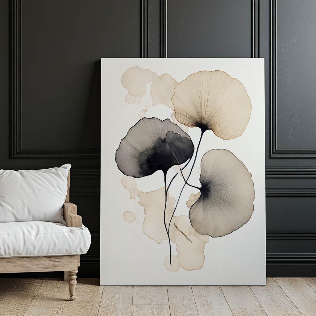 Poezja Ginkgo: Trzy Liście Poezja Ginkgo: Trzy Liście, 40X50 Cm, Bez Ramy, Papier Matowy 230 Gsm