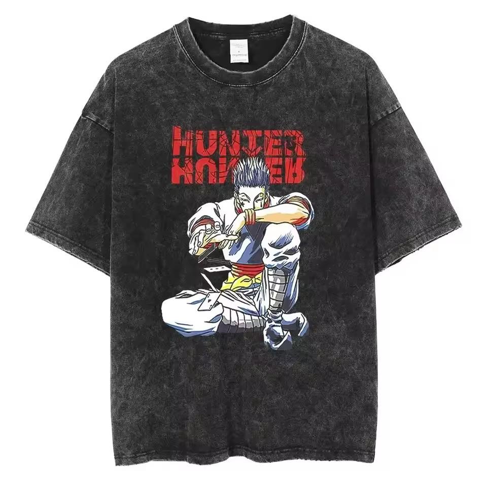Washed Japanese Anime Print New Arrival Men S Clothes T-Shirt Homme Graphic T-Shirt Men S T-Shirt Ropa H S