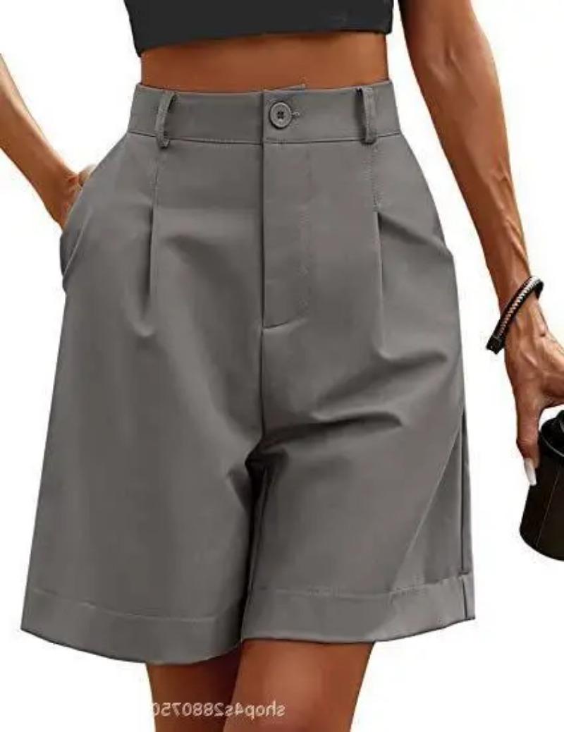 

Шорты до колена, женские повседневные шорты-бермуды Damen, эластичные шорты Weites Bein, шорты Knie Sommer Mit Taschen XXXL серый