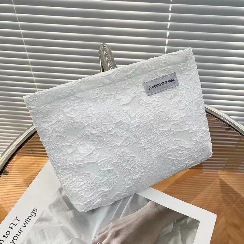 

Вельветовая косметичка с разноцветными полосками, портативная дорожная косметичка для ухода за кожей, эстетическая сумка для хранения косметики