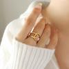 European-American Light Luxury Double Ring: Gold-Plated Titanium Steel, Non-Fading, Simple Cross-Border Niche Index Finger Jewelry.