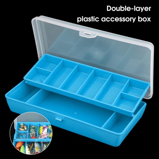 Tough Fishing Tackle Box Multi Grids Lightweight Double Layer Fishing Bait Box Fishing Accessory