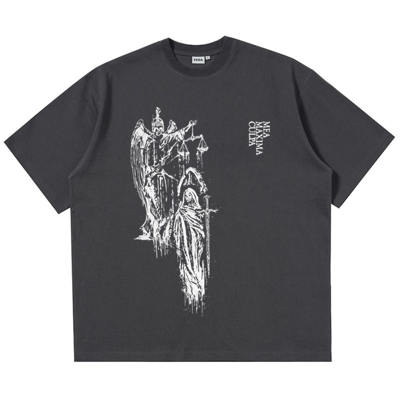 Mens TShirt Atrium Black Graphic 100 Cotton Printed Oversized Vintage Short Sleeve Tees Tops Y2k Streetwear Korean Clothes