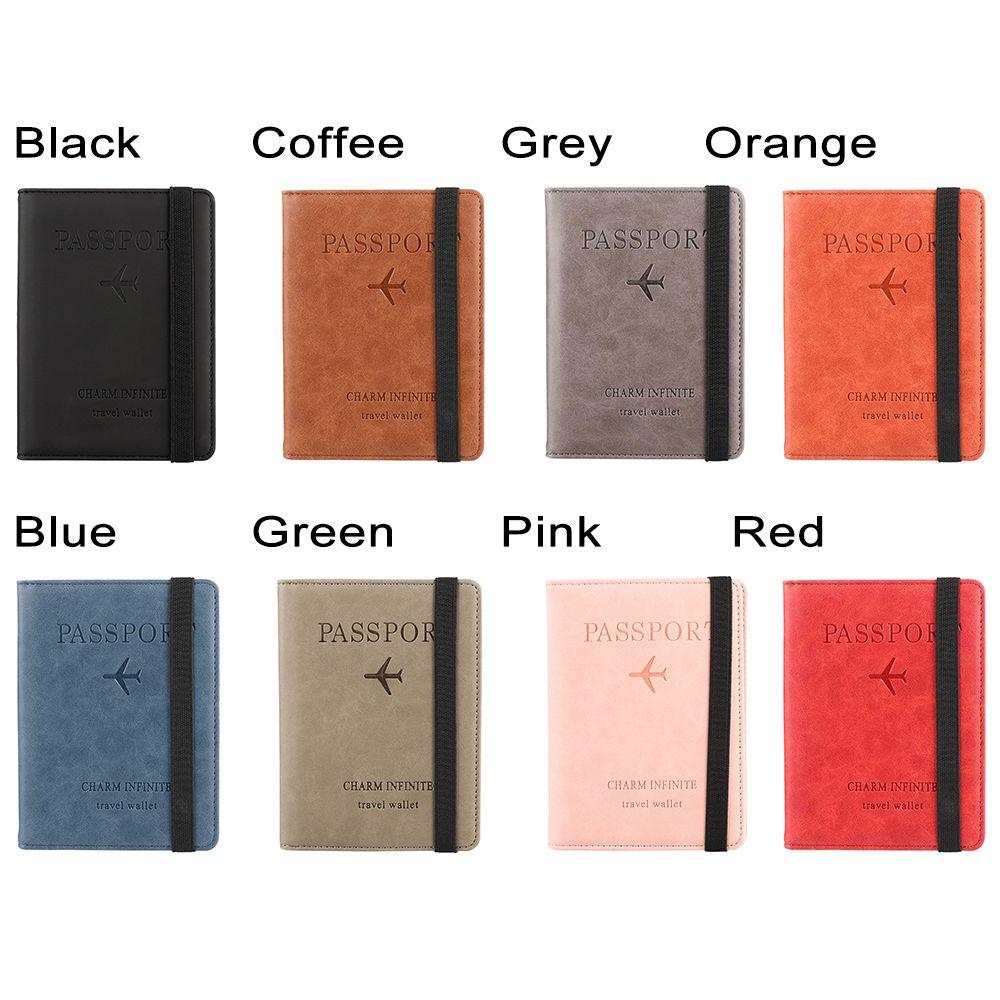 RFID Leather Passport Bag Wallet Multi-function Document Package Portable Travel Ultra-thin Passport Holder