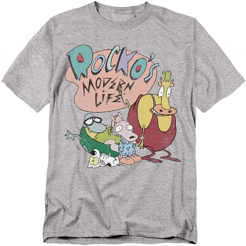 Rocko s Modern Life Rocko s Modern Life Logo Group Unisex Children s T-shirt Gray 100
