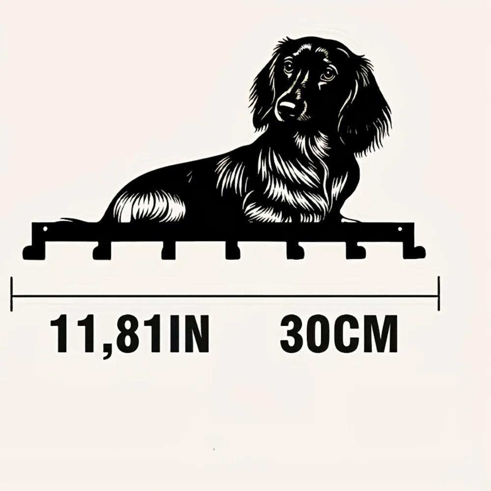 Heavy Duty Dachshund Key Holder Wall Mount Rustproof Cast Iron Home Entryway Organizer