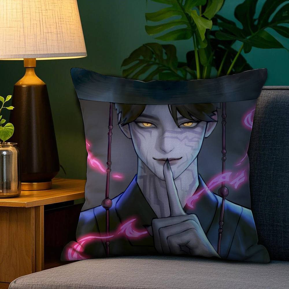 Saja Boys K-Pop Dämonen H-Jäger Kissenbezug Plüschstoff Weich Beidseitiger Druck Sofakissenbezug Wurfkissenbezüge